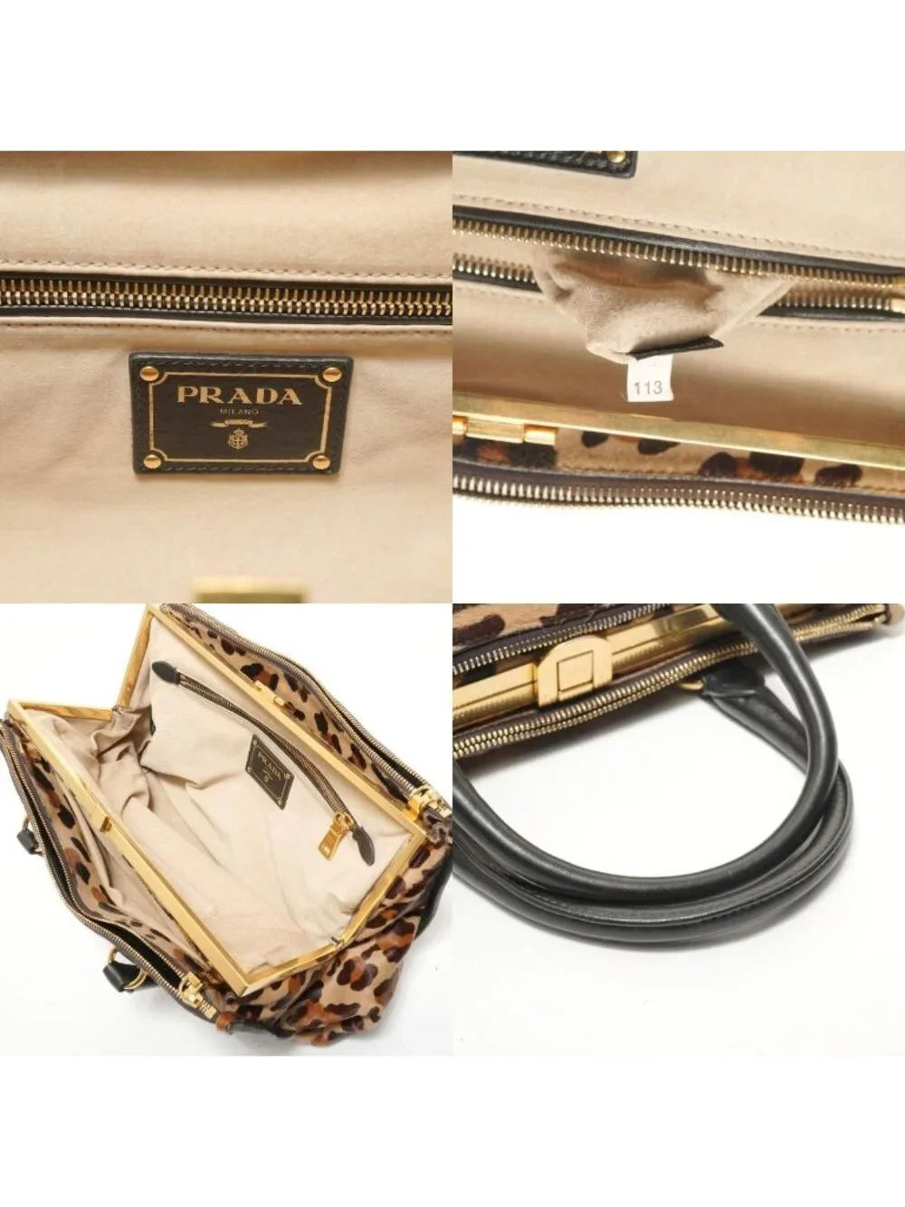 Prada Handbag Calf Hair Brown - Picture 9 of 10